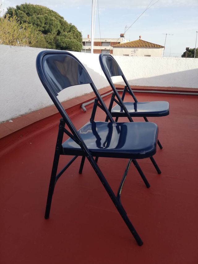 Silla metalica plegable vintage
