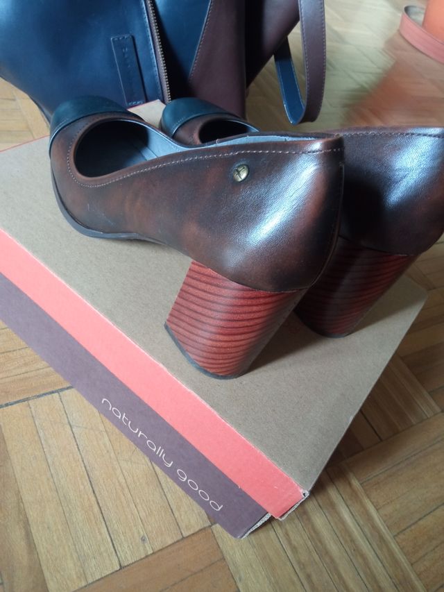 Zapatos piel Pikolinos + bolso piel Zara