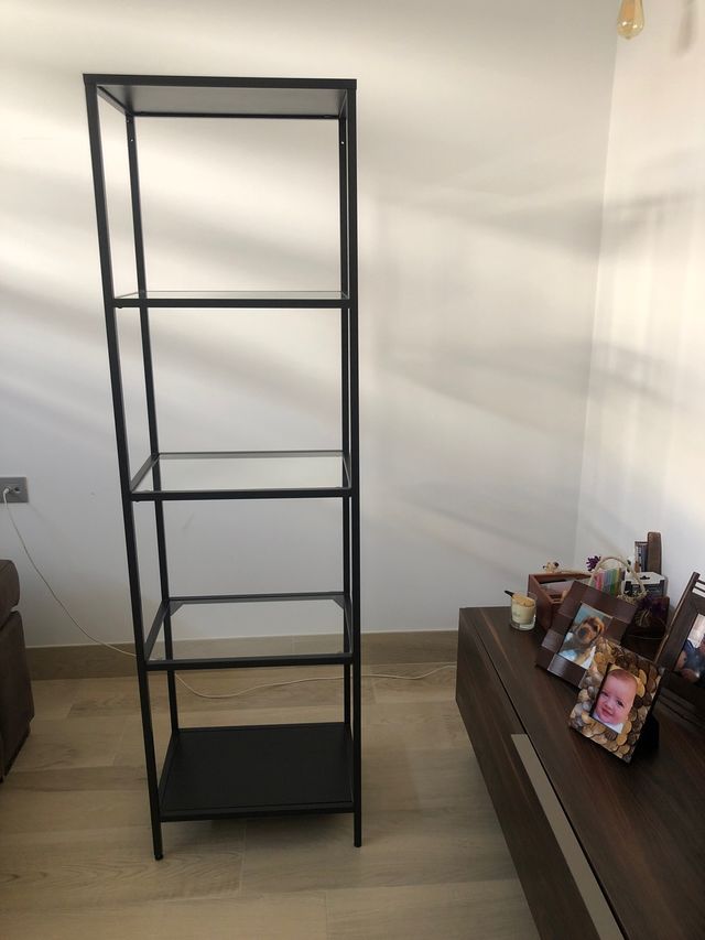 Estanterías madera/cristal