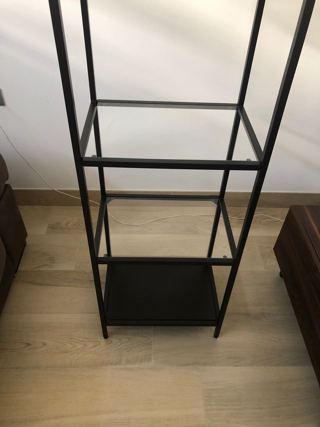 Estanterías madera/cristal