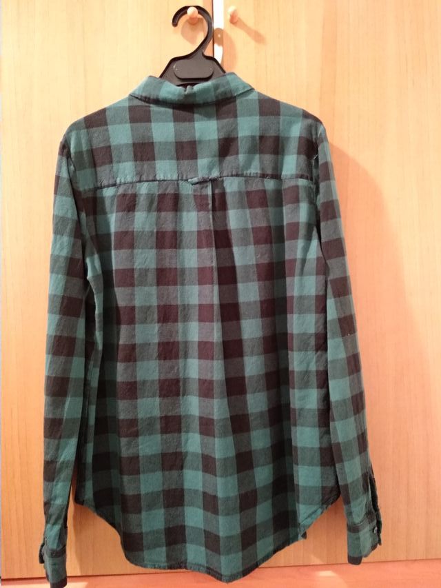 Camisa cuadros verdes y negros
