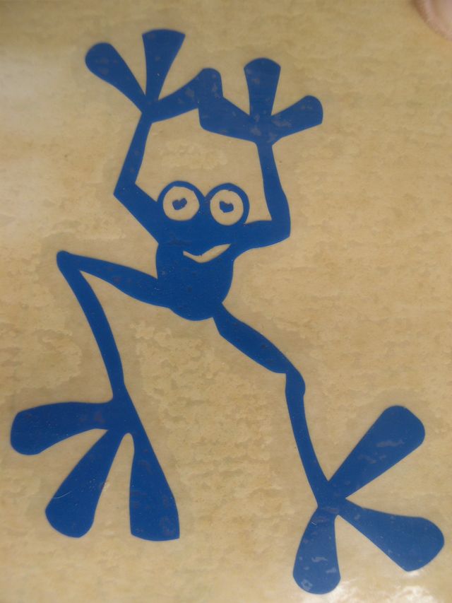 7 PEGATINAS: 4 "RANA azul" Y  3 "SERPIENTE"-