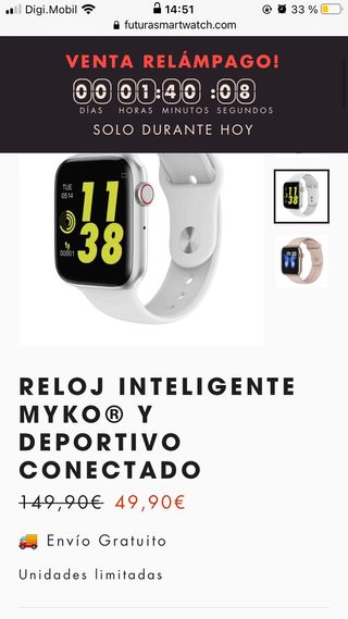 Smartwatch, MYKO w98 plus . de segunda mano por 25 EUR en Estepa en WALLAPOP