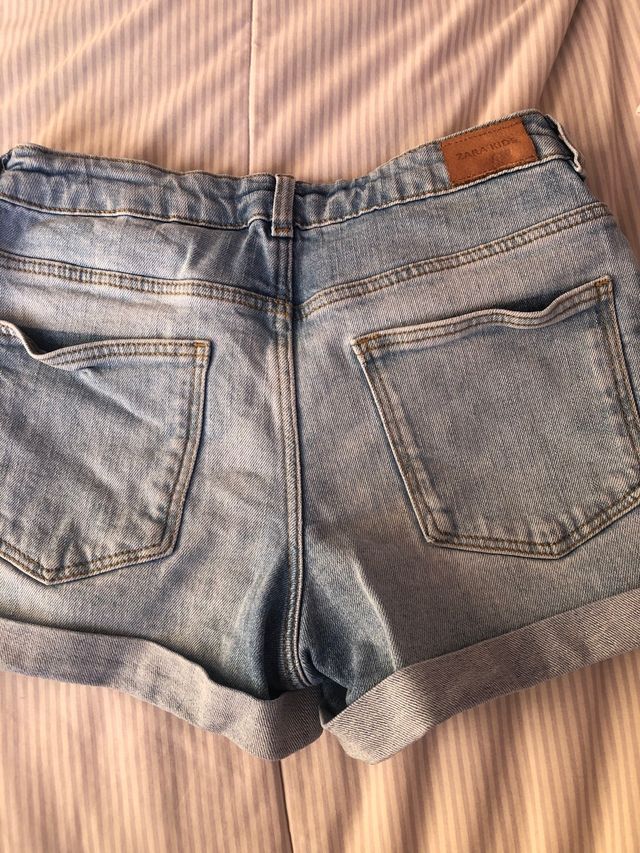 pantalón corto niña denim Zara