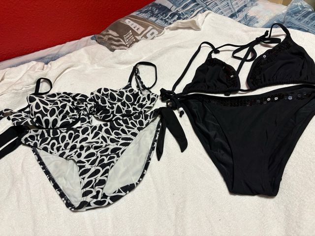 lote de dos bikinis uno con aro otro cortinilla