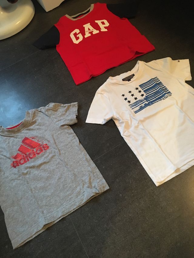 3 Camisetas manga corta niño varias marcas