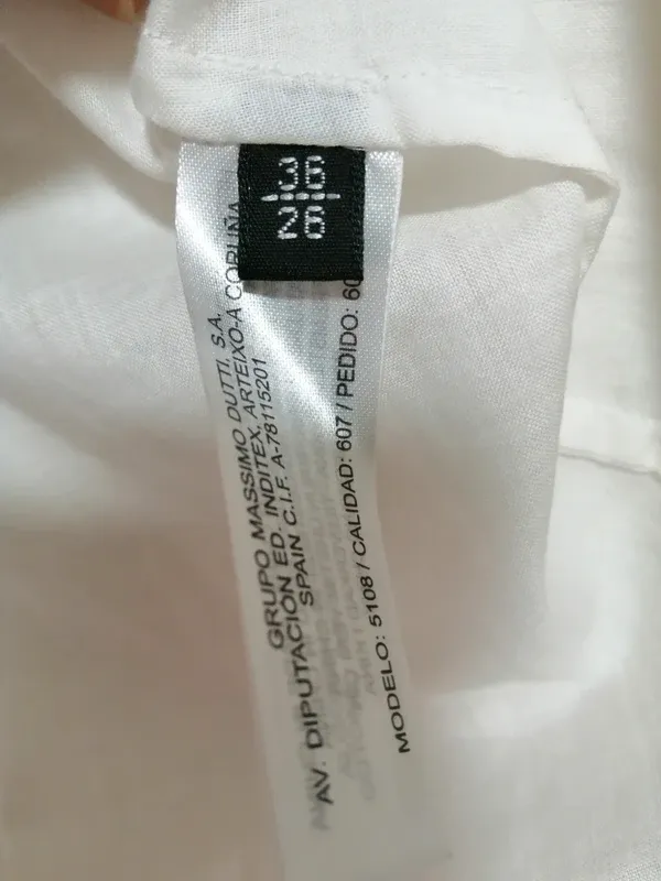 Camisa mujer  Massimo Dutti blanco roto T-S nueva