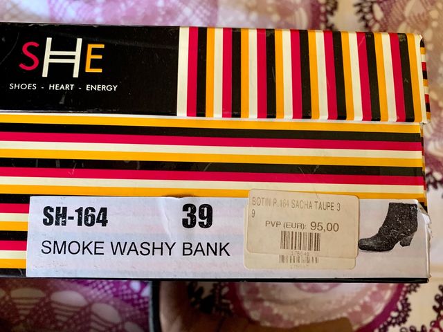 Botines Tacón Piel Marrón Sachelle talla 39