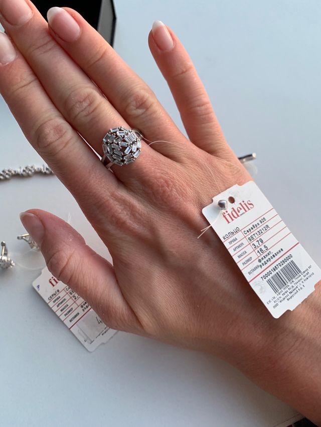 Conjunto playa 925 ley y zirconias con etiqueta