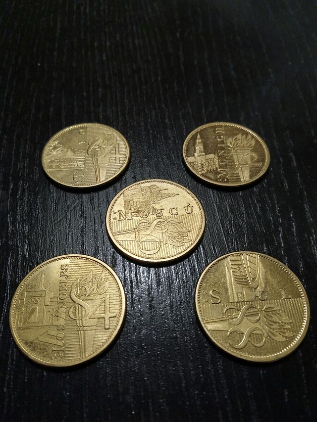 Lote 5 Monedas conmemorativas de las Olimpiadas