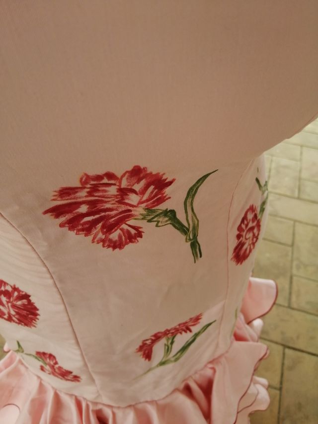 Traje de Flamenca gitana pintado a mano talla 40