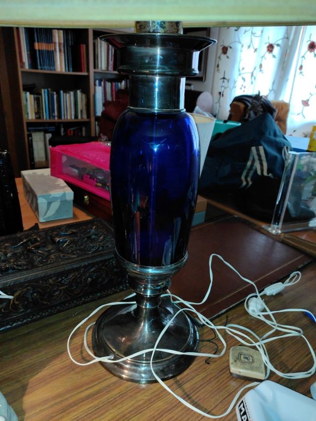 lámpara pie plateado