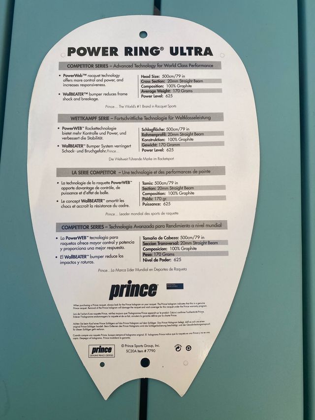 Raqueta de tenis Prince Power Ring Ultra 