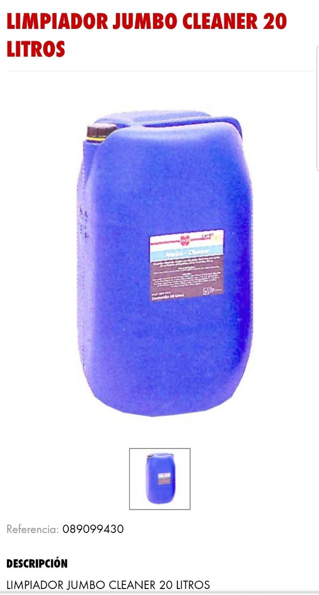 Garrafa 20 litros líquido para limpiar WÜRTH