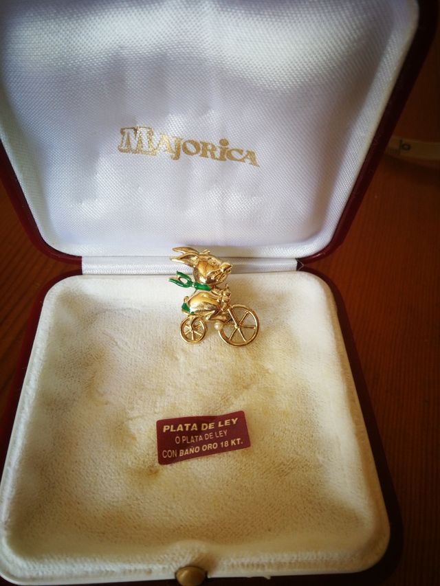 Broche Majorica Plata bañada en oro