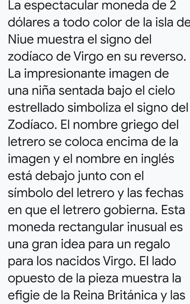 Moneda plata 1 oz.Horoscopo Virgo.