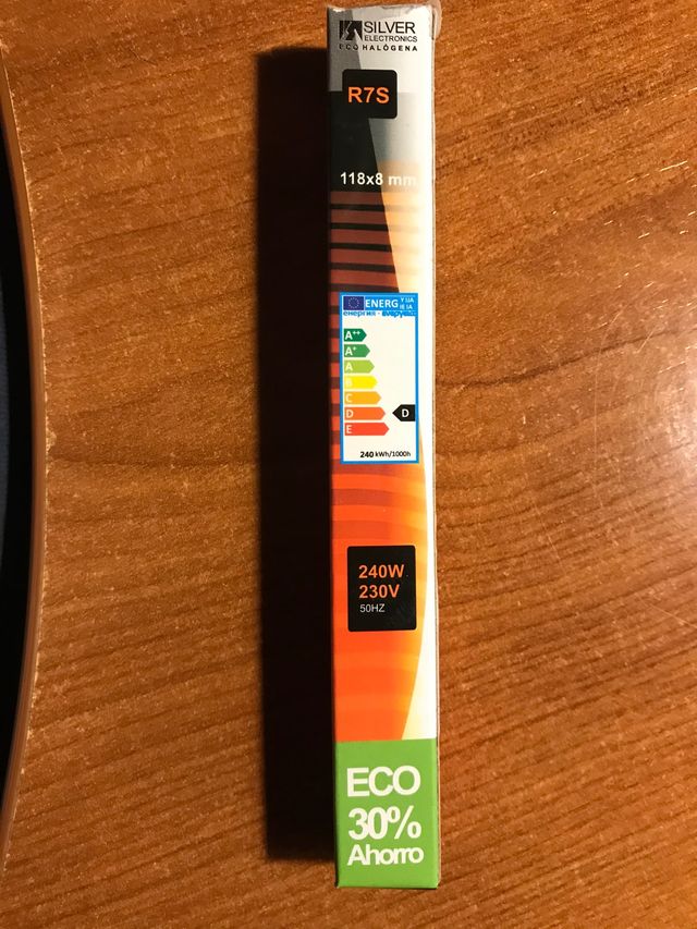 Bombilla halogena de 240 w bajo consumo