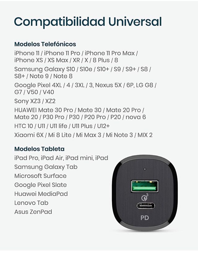 Cargador para mechero de coche