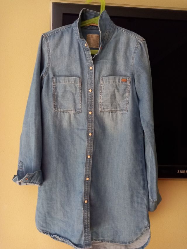 vestido  camisero vaquero, talla 9-10.