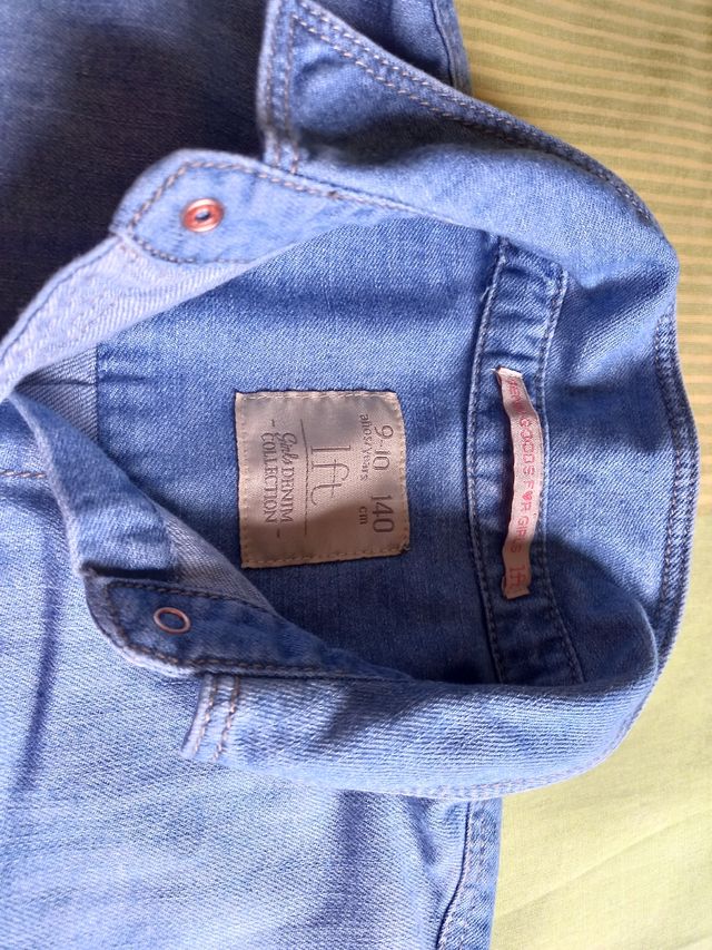 vestido  camisero vaquero, talla 9-10.