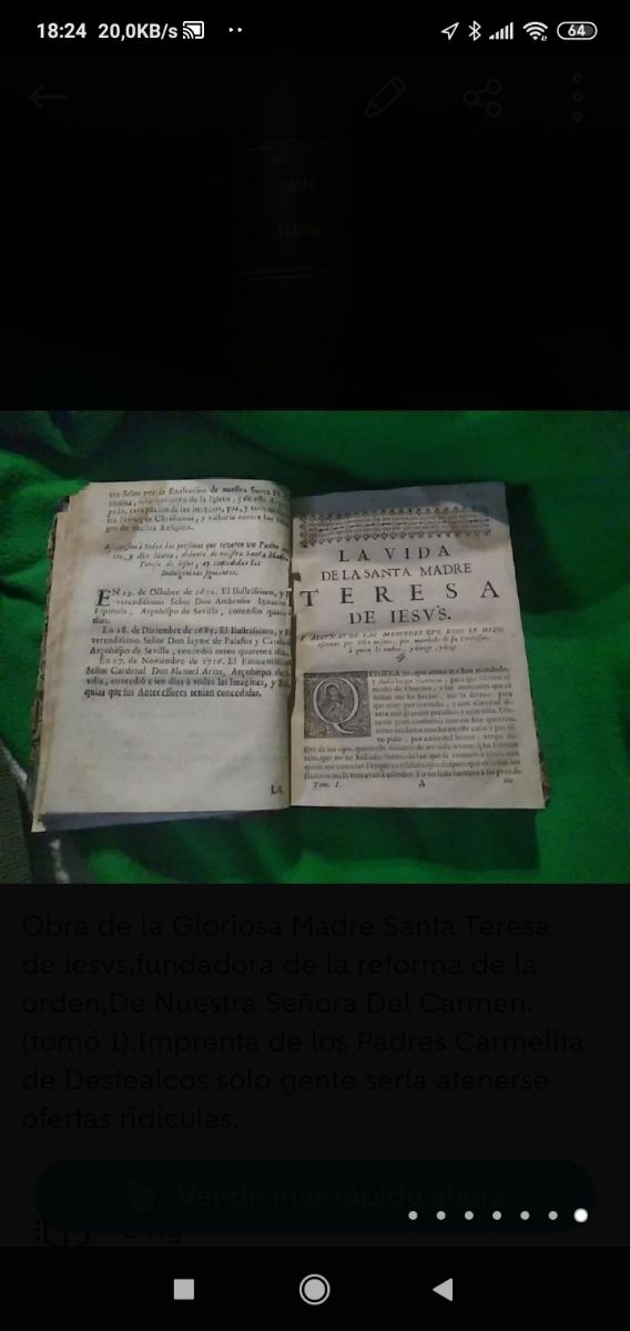 Libro antiguo 1724