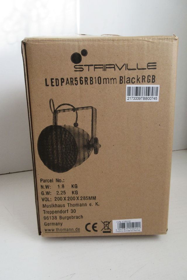 Foco LED Stairville PAR 56 Negro RGB DMX de 10 mm.