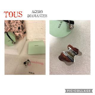 ANILLO OSO TOUS EN ACERO + DIAMANTES