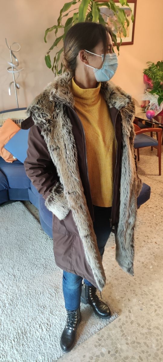 Chaquetón largo, mujer