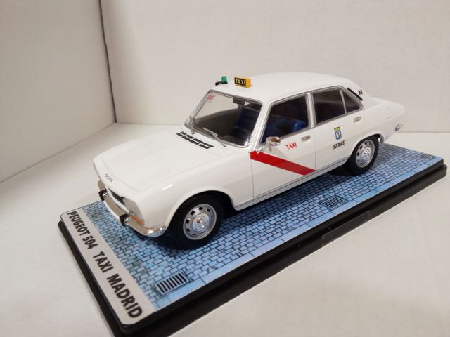 Miniature 1/43 Peugeot 504 Taxi Madrid – Minimini Label 43 – Blanche, Occasion