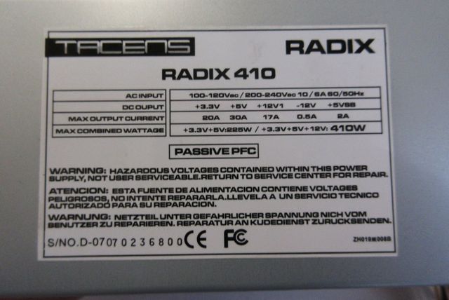 Fuente de alimentación PC Tacens Radix 410 W