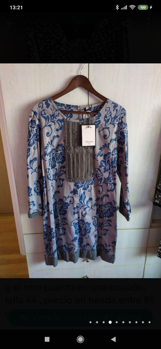 Vestido gris y azul almatrichi