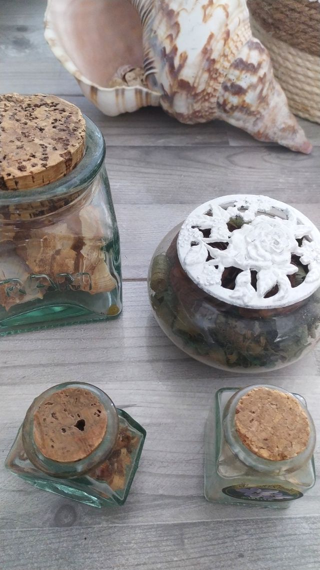 decoración con conchas y cristales