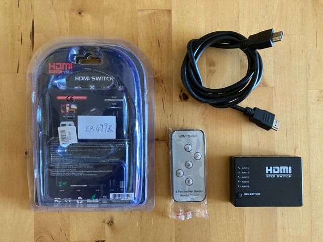 Switch HDMI 5 porte con telecomando+cavo