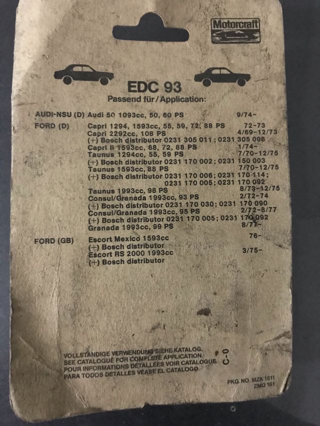 RECAMBIO PARA DISTRIBUIDOR DE ENCENDIDO FORD