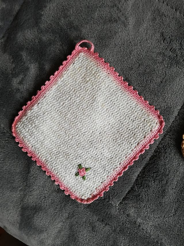 Lote de tres agarradores ganchillo algodón