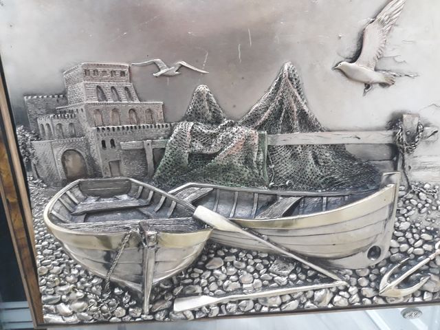 cuadro,marino de metal 925 silver