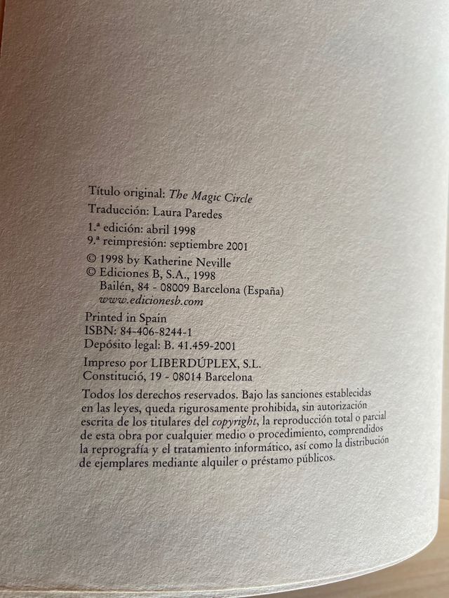 El círculo Mágico. Katherine Neville