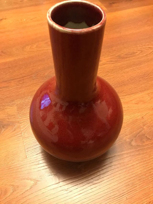 jarron rojo chino antiguo