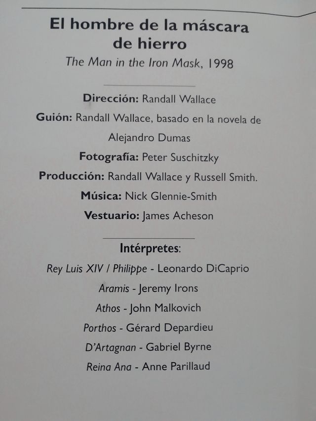 EL HOMBRE DE LA MÁSCARA DE HIERRO