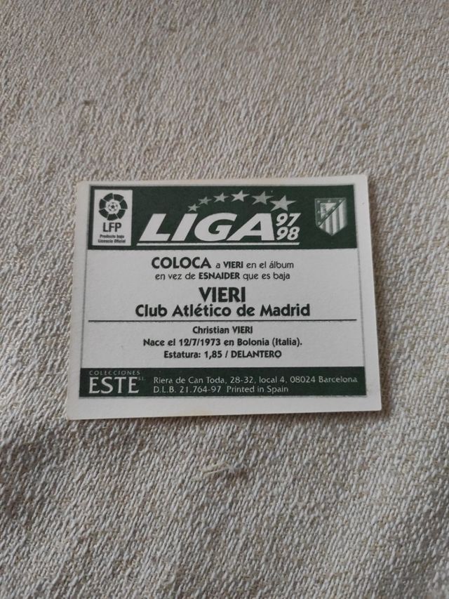 Vieri Atlético de Madrid liga 97 98