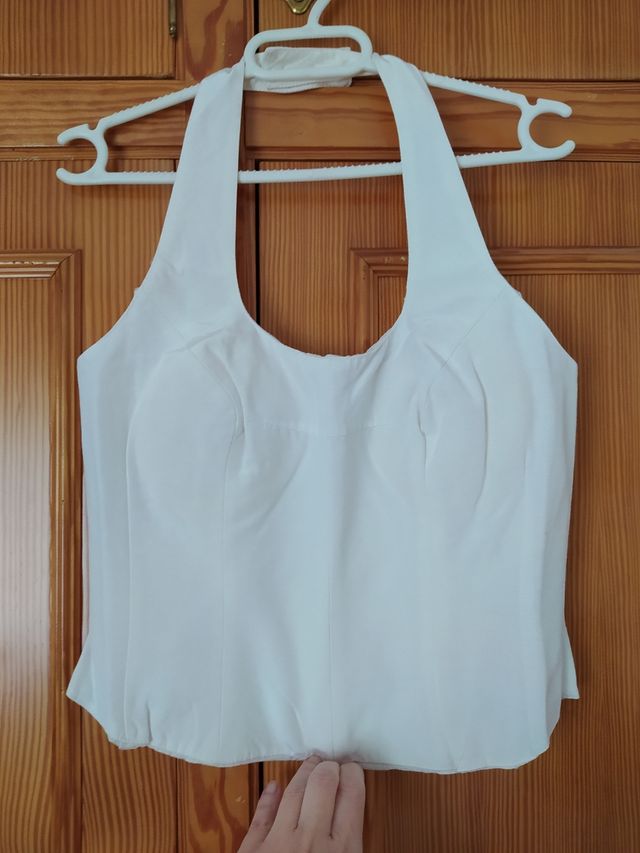 Top blanco de vestir