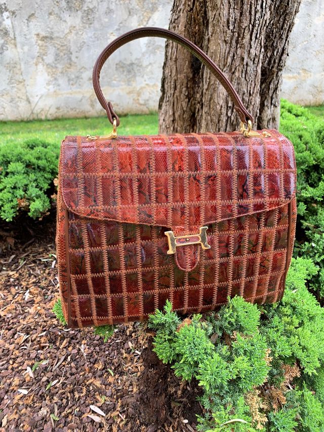 Bolso de mano de serpiente vintage