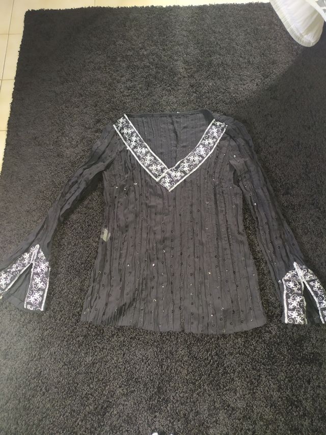 blusa semitransparente t.unica