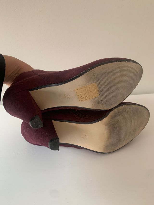 Botines granates ante talla 39