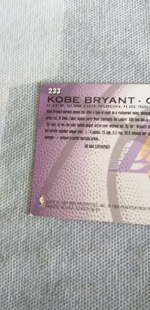 Cromo Kobe Bryant Rookie 96/97