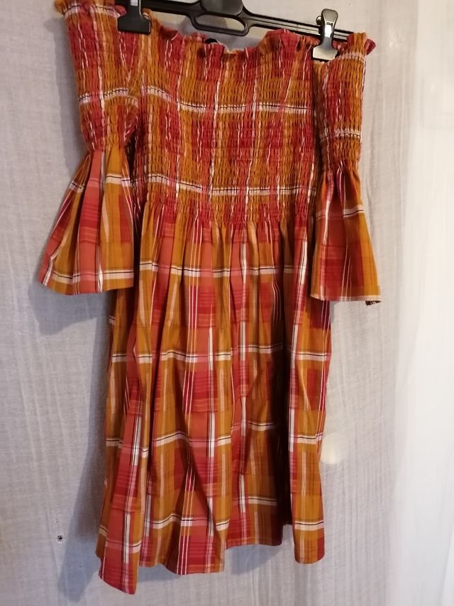 vestido  de cuadros de zara