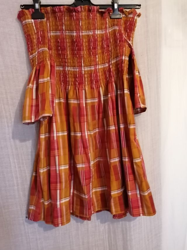 vestido  de cuadros de zara