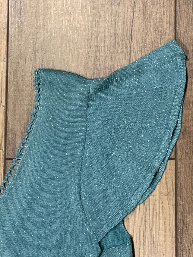 Top metalizado punto Mango