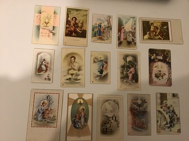 Lote 15 recuerdos comunión años 50.