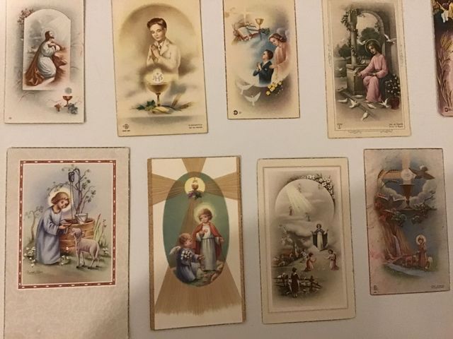 Lote 15 recuerdos comunión años 50.